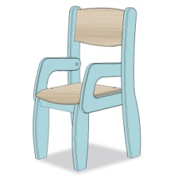 Fauteuil 18 cm Bleu Ciel Pimousse