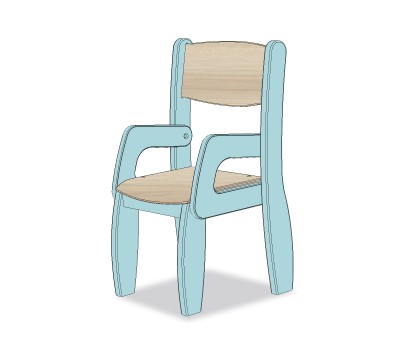 Fauteuil 18 cm Bleu Ciel Pimousse