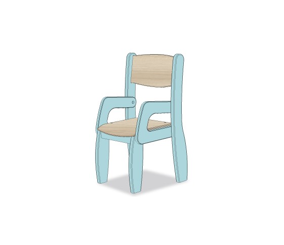 Fauteuil 18 cm Bleu Ciel Pimousse