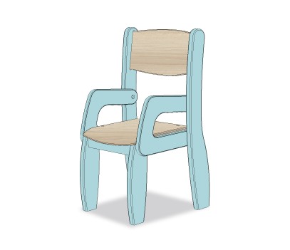 Fauteuil 21 cm Bleu Ciel Pimousse