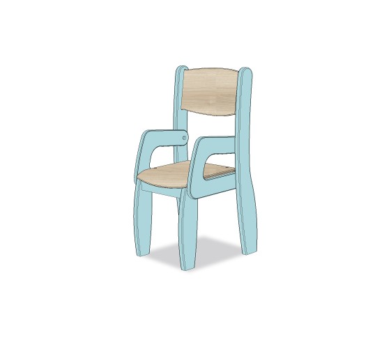 Fauteuil 26 cm Bleu Ciel Pimousse