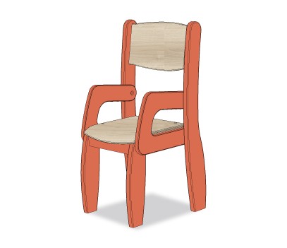 FAUTEUIL ASSISE 26CM ORANGE TIGRE