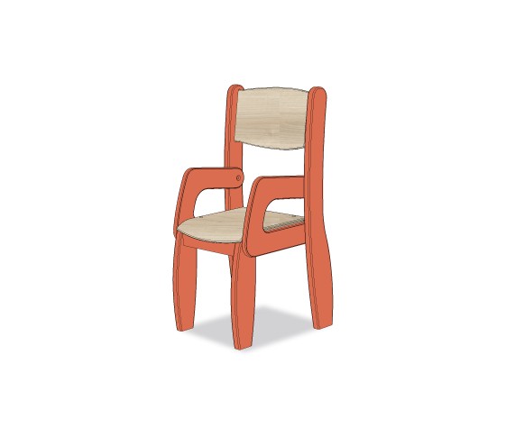 FAUTEUIL ASSISE 26CM ORANGE TIGRE