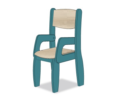 FAUTEUIL ASSISE 26CM BLEU BALEINE