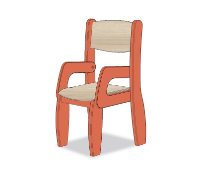 FAUTEUIL ASSISE 21CM ORANGE TIGRE