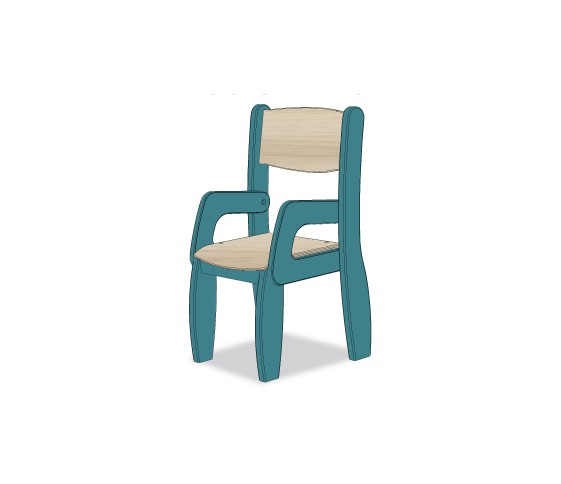 FAUTEUIL ASSISE 21CM BLEU BALEINE