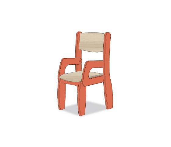 FAUTEUIL ASSISE 18CM ORANGE TIGRE