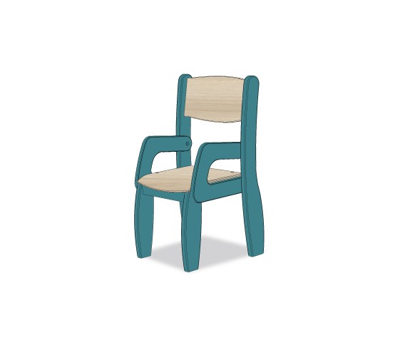 FAUTEUIL ASSISE 18CM BLEU BALEINE