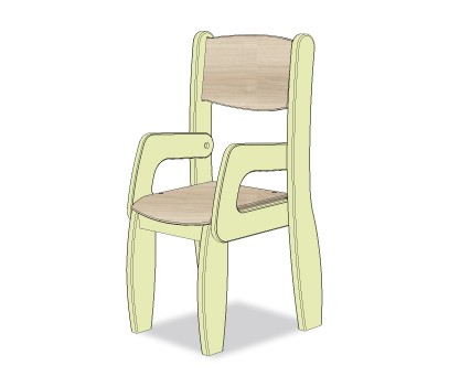 FAUTEUIL ASSISE 26CM VERT BAMBOU