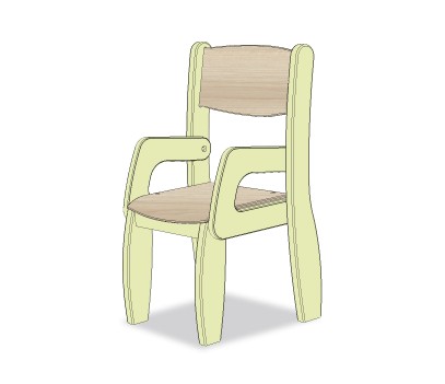 FAUTEUIL ASSISE 21CM VERT BAMBOU