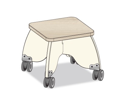 TABOURET PUERICULTRICE BLANC CREME