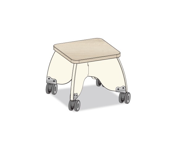 TABOURET PUERICULTRICE BLANC CREME
