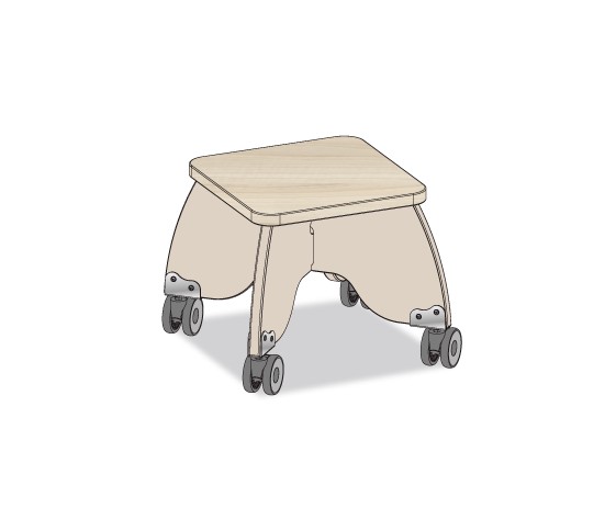 TABOURET PUERICULTRICE TAUPE GRIS NOISETTE