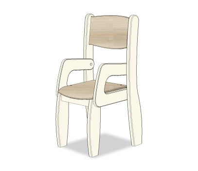 FAUTEUIL ASSISE 26CM BLANC CREME