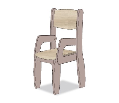 FAUTEUIL ASSISE 26CM TAUPE NATUREL