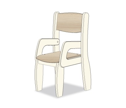 FAUTEUIL ASSISE 21CM BLANC CREME