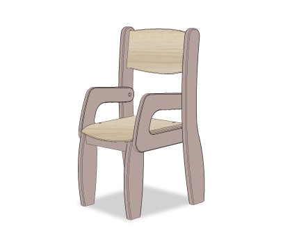 FAUTEUIL ASSISE 21CM TAUPE NATUREL