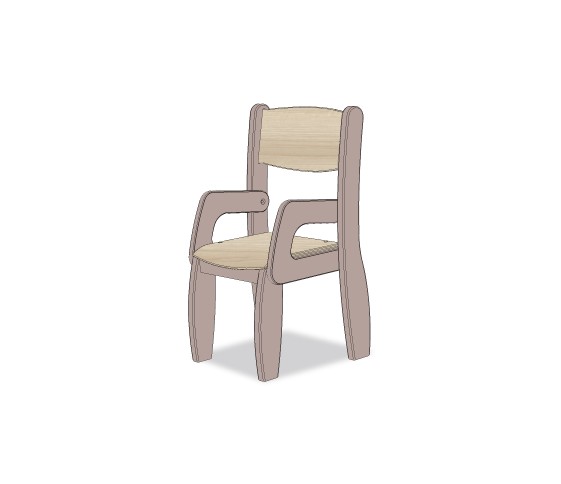 FAUTEUIL ASSISE 18CM TAUPE NATUREL