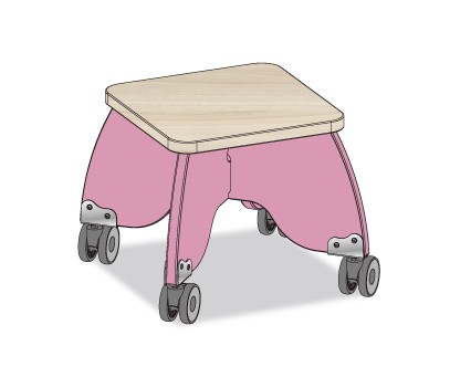 TABOURET PUERICULTRICE ROSE POUDRE