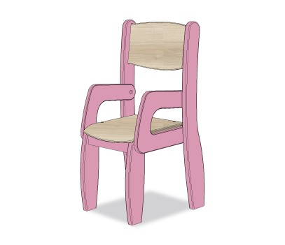 FAUTEUIL ASSISE 26CM ROSE POUDRE