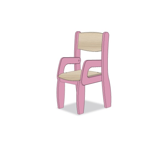 FAUTEUIL ASSISE 21CM ROSE POUDRE