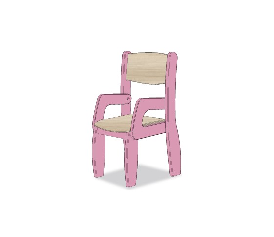 FAUTEUIL ASSISE 18CM ROSE POUDRE