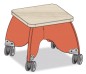 TABOURET PUERICULTRICE ORANGE TIGRE