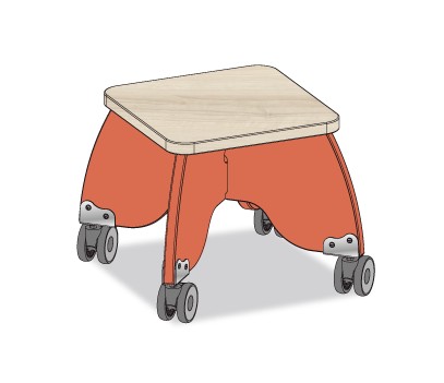 TABOURET PUERICULTRICE ORANGE TIGRE