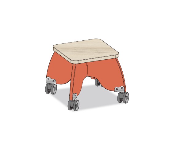 TABOURET PUERICULTRICE ORANGE TIGRE