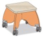 TABOURET PUERICULTRICE ORANGE MOYEN