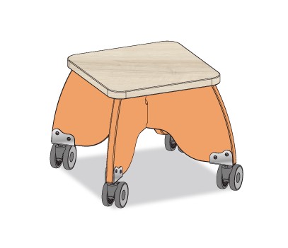 TABOURET PUERICULTRICE ORANGE MOYEN