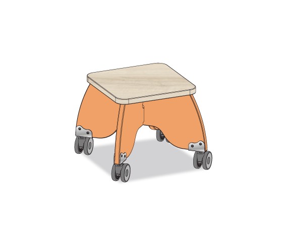 TABOURET PUERICULTRICE ORANGE MOYEN