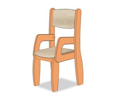 FAUTEUIL ASSISE 26CM ORANGE MOYEN
