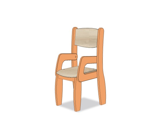 FAUTEUIL ASSISE 26CM ORANGE MOYEN