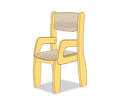 FAUTEUIL ASSISE 21CM JAUNE