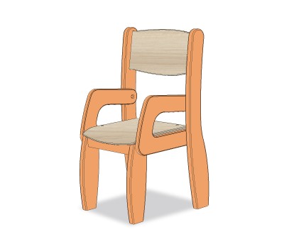 FAUTEUIL ASSISE 21CM ORANGE MOYEN