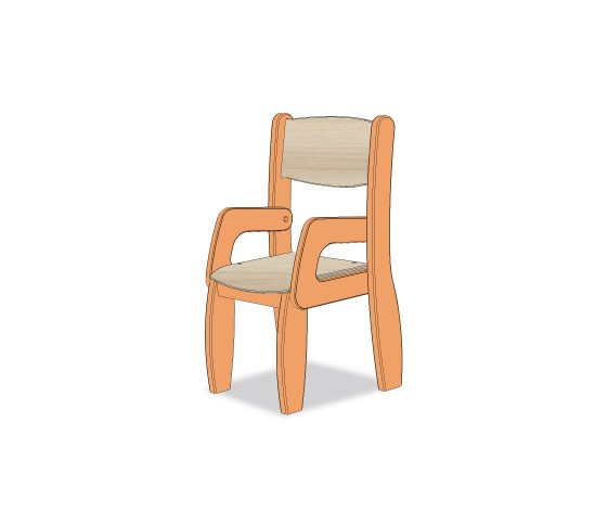 FAUTEUIL ASSISE 21CM ORANGE MOYEN