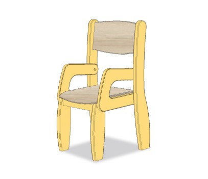 FAUTEUIL ASSISE 18CM JAUNE