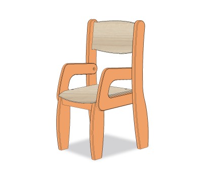 FAUTEUIL ASSISE 18CM ORANGE MOYEN