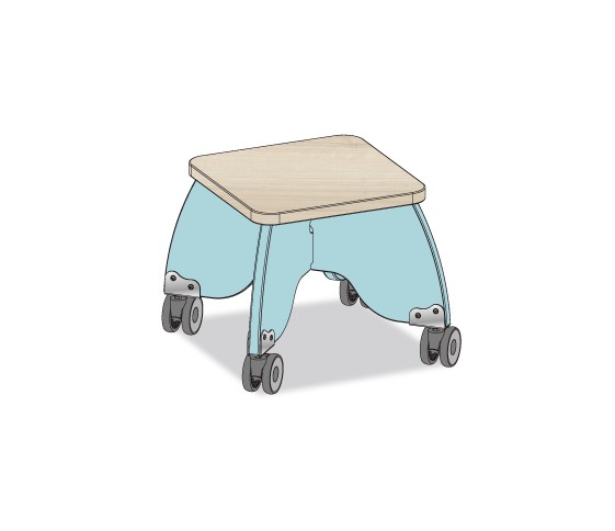 TABOURET PUERICULTRICE BLEU OPALE