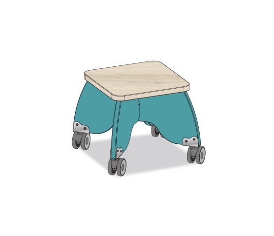 TABOURET PUERICULTRICE BLEU BALTIQUE