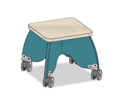 TABOURET PUERICULTRICE BLEU BALEINE