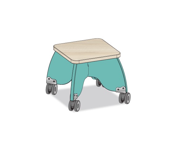 TABOURET PUERICULTRICE BLEU CARAIBE