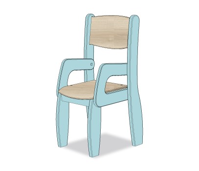 FAUTEUIL ASSISE 26CM BLEU OPALE