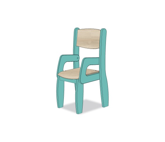 FAUTEUIL ASSISE 26CM BLEU CARAIBE