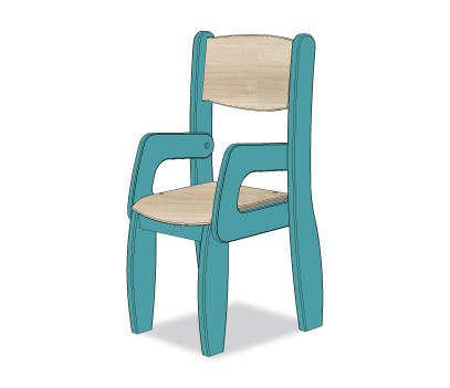 FAUTEUIL ASSISE 26CM BLEU BALTIQUE