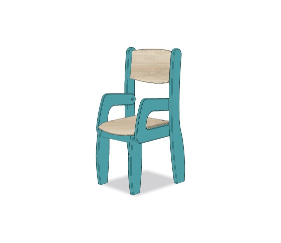 FAUTEUIL ASSISE 26CM BLEU BALTIQUE