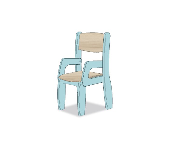 FAUTEUIL ASSISE 21CM BLEU OPALE