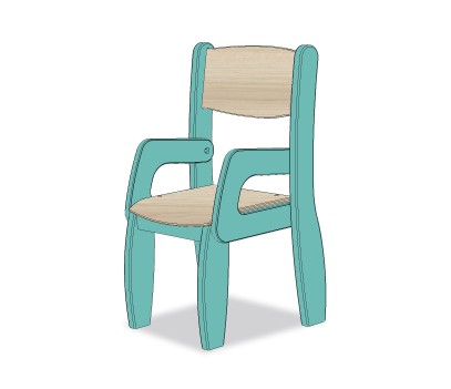 FAUTEUIL ASSISE 21CM BLEU CARAIBE