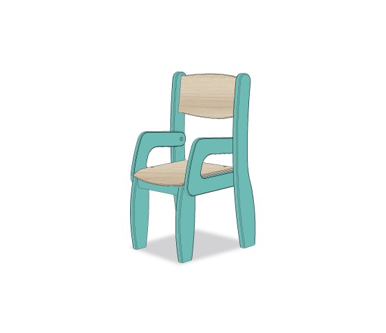 FAUTEUIL ASSISE 21CM BLEU CARAIBE